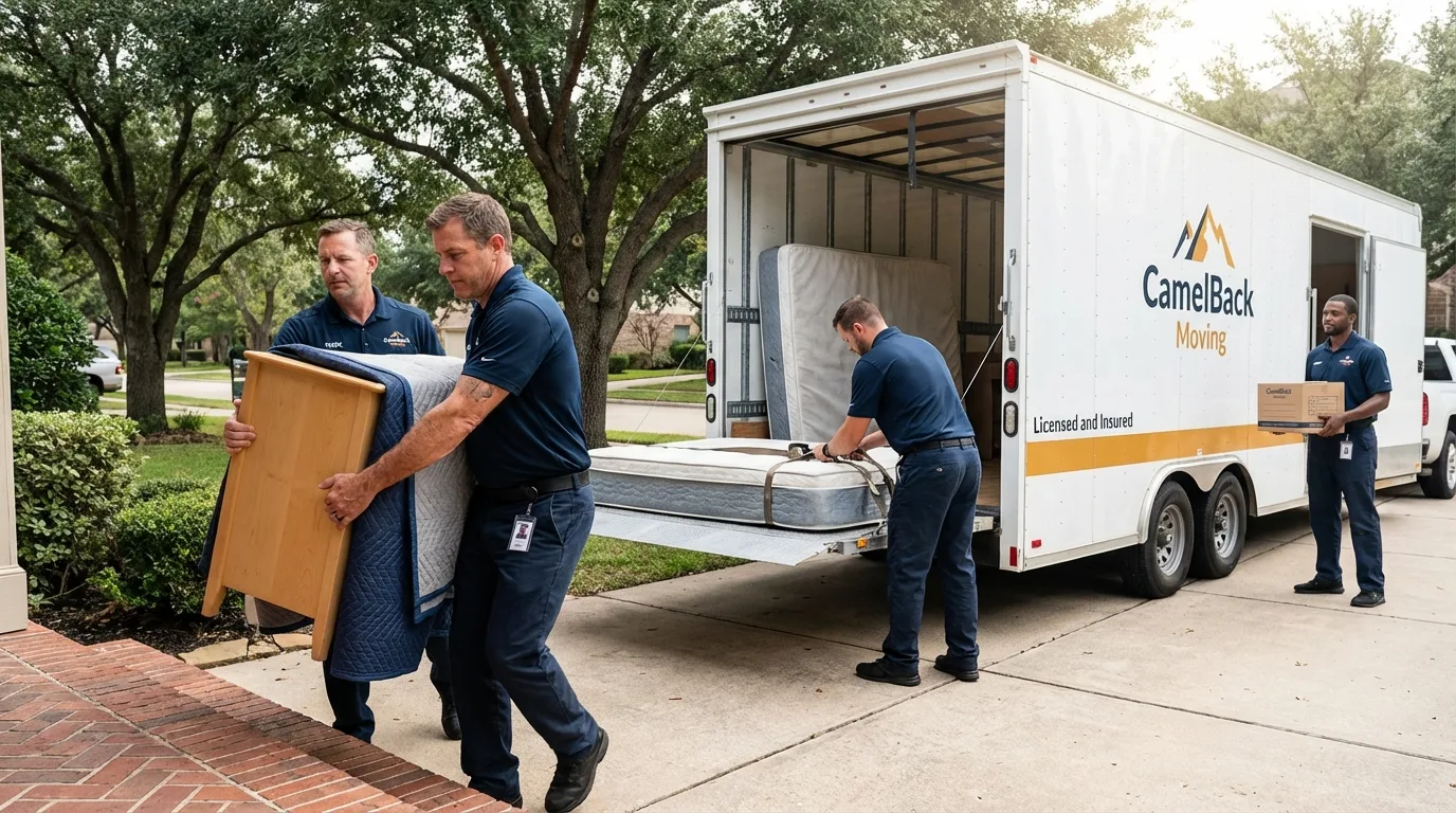 Crew loading residential truck for cross-state move from Edgerton, OH